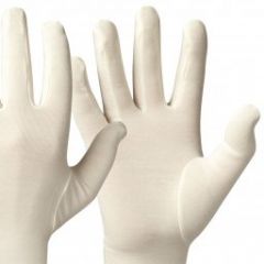 Bamboe Basic handschoenen kleur ecru > Bamboe handschoenen S per paar verpakt