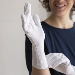 CottonComfort eczeem 100% bio katoen handschoenen extra lang. > Cotton Comfort eczeem handschoenen Wit (2 paar)